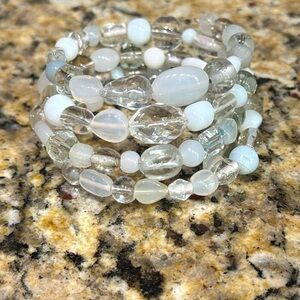 Handmade Art Glass Memory Wire Bracelet